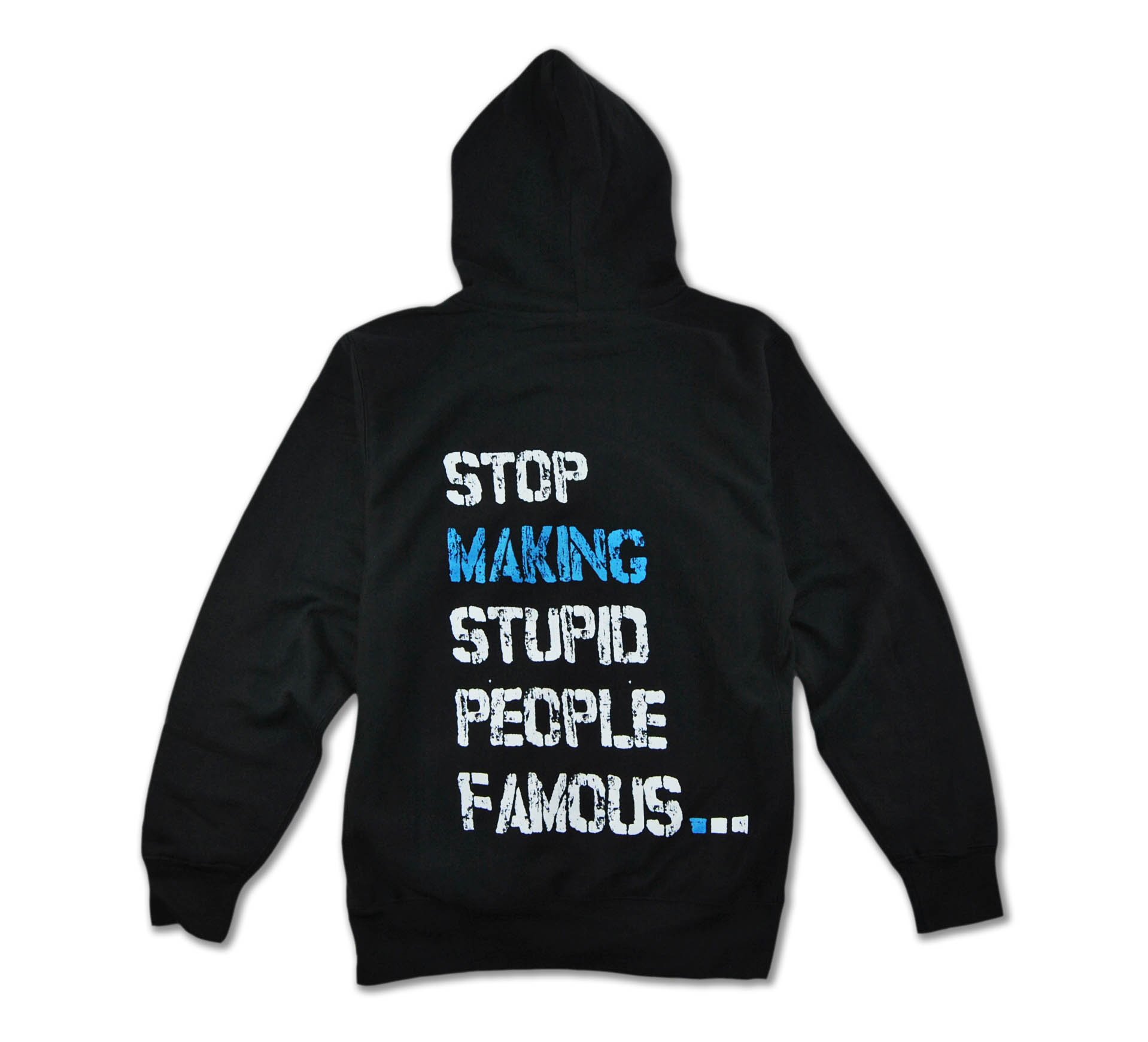 stop making stupid people famous hoodie black ewkuks plastic jesus