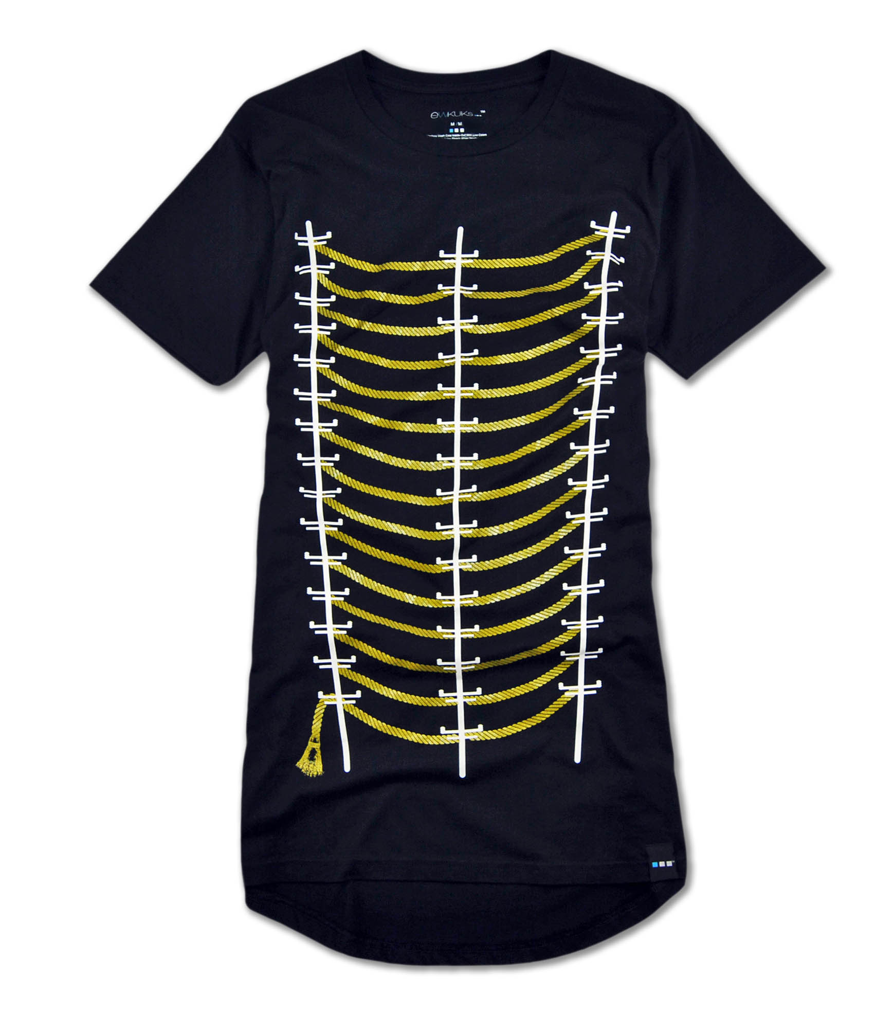 Copy of black gold shirt tshirt long tee urban powerlines gold los angeles