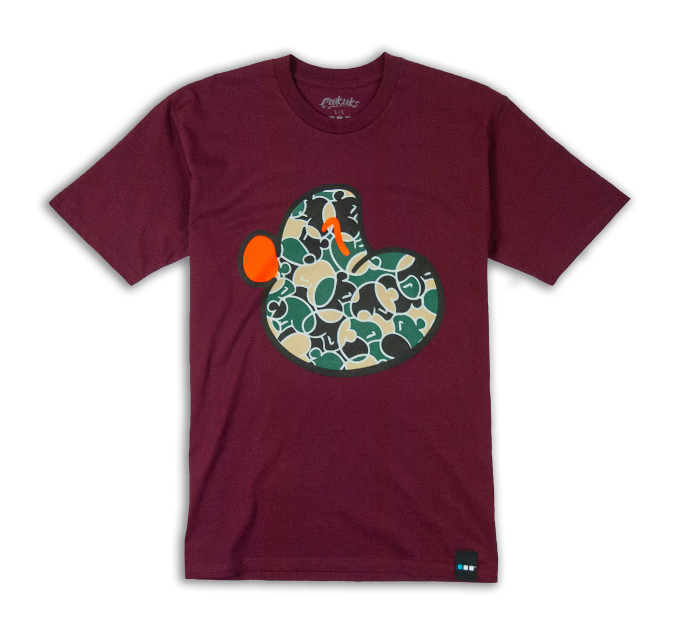 Camo Duck-E Tee Burgundy Front web.jpg
