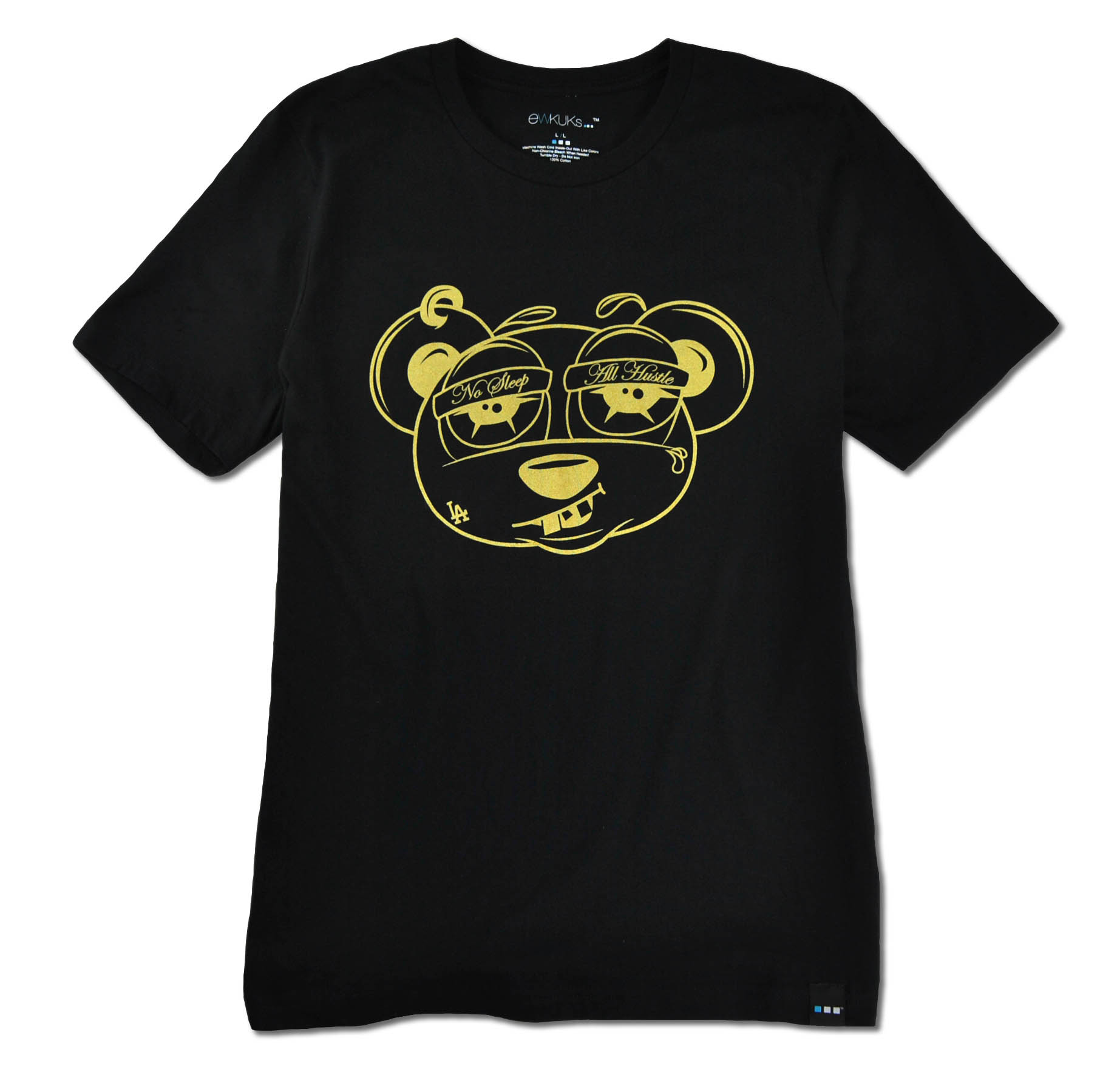 Copy of black teddy p tee tshirt shirt tee ewkuks streetwear artist street art collab gold design